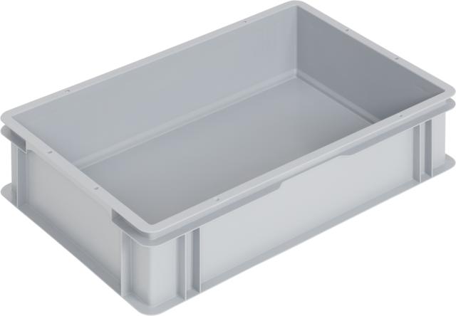 Přepravka Logiline 6413.097.971 šedá, UÚ, uzavřená, ploché dno, odlehčená